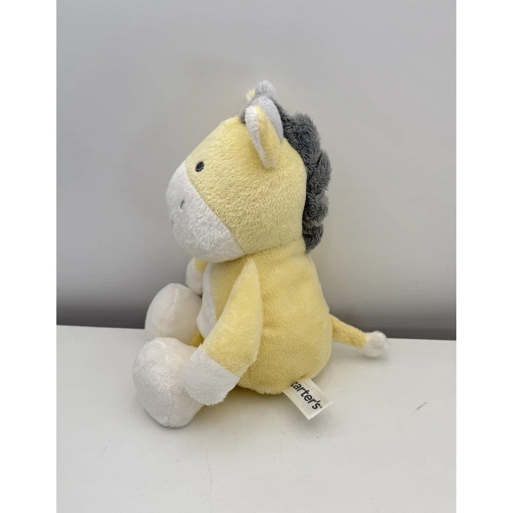 Carters Yellow White Gray Plush Giraffe Soft Stuffed Baby Toy Lightly Weighted